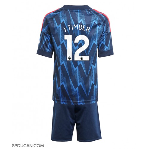 Dječji Nogometni Dres Arsenal Jurrien Timber #12 Gostujuci 2025-26 Kratak Rukav (+ Kratke hlače)